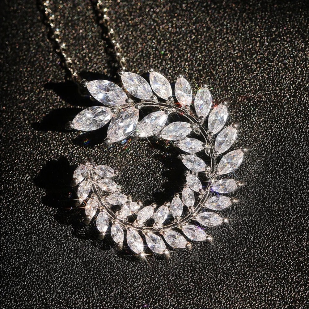 New 925 Silver Beautiful Diamond Necklace - Picture 5 of 15